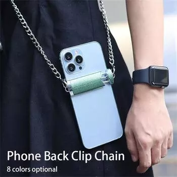 Mobile Phone Holder Lanyard Phone Crossbody Chain Neck Strap Phone Clip Holder Phone Cover Strap blue-gold chain