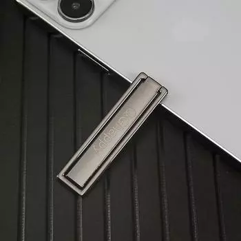 Mobile Phone Ring Mini Aluminum Alloy Holder Invisible Car Stand Portable Desktop Bracket For Cellphone Folding Tablet Mount AVE чёрный