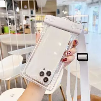 Mobile Phone Waterproof Bag Cute Glow-In-The-Dark Phone Bag Drifting Swimming Equipment Touchscreen Phone Case белый