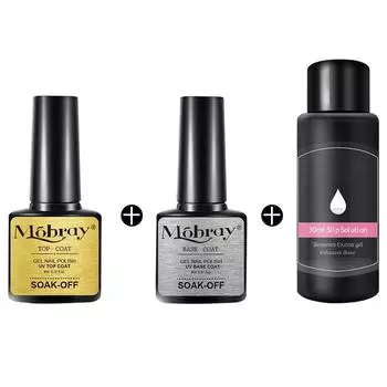 Mobray 7,5 мл базовое и верхнее покрытие и 30 мл гель-лак для скольжения Прозрачный стойкий замачиваемый гель для накладных ногтей