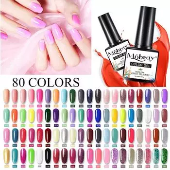 Mobray 80 цветов гель-лак для ногтей 8 мл полуперманентный гель-лак замачиваемый УФ-гель для дизайна ногтей