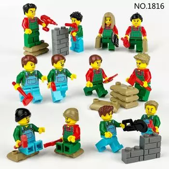 MOC City Series Farm Professional Farmer Character Building Block Toys