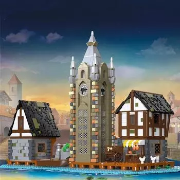 MOC Creative City Модель 89150 Средневековый рынок 3335 шт. Строительные блоки Кирпичи Развивающие игрушки для детей Рождественские подарки 89151 89152