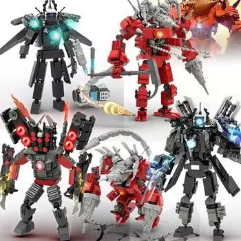 Moc Skibidi Туалет Фигурки Модель Блоки Titan Оператор Спикерман Строительные Игрушки Украшения Для Вечеринки Хэллоуин Подарки для Мальчиков