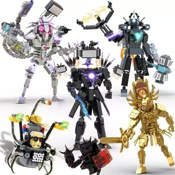 Moc Skibidi Туалет Фигурки строительные блоки, Camerman Titan Speakerman Surveillance Man TVMan Мальчики Кирпичи Игрушки для детей Подарок