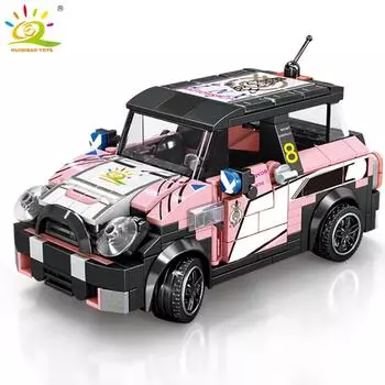 MOC Speed Champions, авто, строительные блоки, гоночный автомобиль с откатом, технические кирпичи, игрушки для детей, игра для мальчиков, подарок