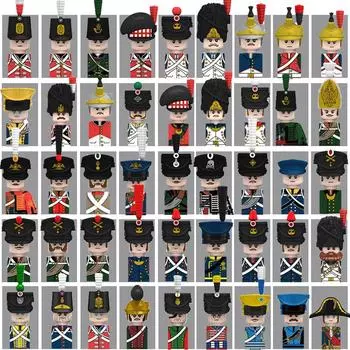 MOC Средневековая армия Наполеоновская война Солдат Фигурки Строительные блоки Замок Страж Рыцарь Пехота Армия Мечи Оружие Кирпичи Игрушки