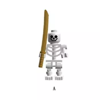 MOC Средневековый Военный Серия Корпус Скелетов Солдаты Армия Конструктор Оружие Копье Меч Аксессуары Кирпич Детские Игрушки Подарок