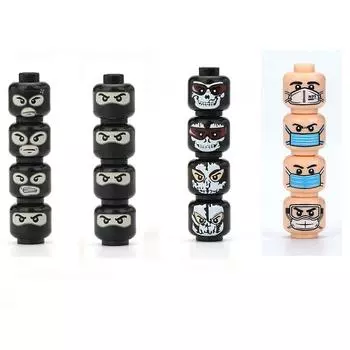 MOC сторонние военные призраки, специальные солдаты, аксессуары для макияжа на лице, детали минифигурок, кирпичи, модель здания, развивающие игрушки