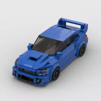 MOC Subaru WRX STI, 303 шт., гоночный спортивный автомобиль, автомобиль, скорость, чемпион, гонщик, строительные блоки, кирпич, креативные гаражные игрушки для мальчиков светло-серый
