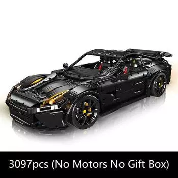 Moc Технический F12 Супер Автомобиль Черный Гоночный Автомобиль Модель RSR Кирпичи Строительные Блоки Игрушки Для Мальчиков 3097 шт. Подарки Для Детей No Box