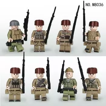 MOC Военная серия Китайские народные добровольцы Солдаты Персонаж Строительные блоки Игрушки