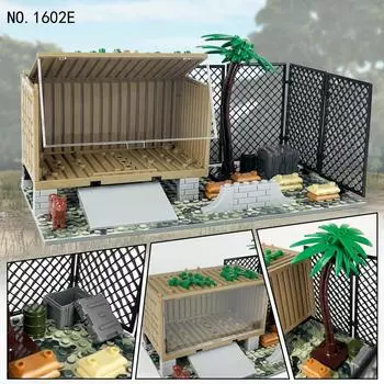 MOC Военная серия Полевой контейнер для тренировочной площадки Строительные блоки Игрушки