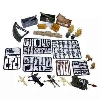 MOC военные строительные классические блоки WW2 оружие пистолет танк пушка оборудование технические мини-кирпичи детская игрушка «сделай сам» для мальчика подарок 0106-1military block