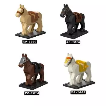 MOC военный боевой конь подходит для мини-фигурок, строительные блоки, аксессуары, детские игрушки для мальчиков, подарок