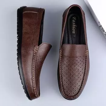 Мокасины Стильные туфли Slip on Office Shoes Ручной работы Мужские деловые туфли Из натуральной кожи Мужские повседневные туфли Hollow Out Мужские лоферы 37 чёрный