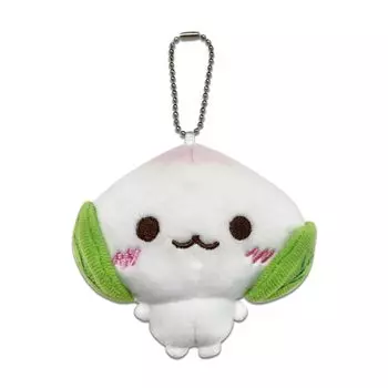 Mochi Mochi Mascot Ball Chain Пушистая жевательная фруктовая сумка Charm Healing Relaxing Gift [LamPlanning] (Момо-тян)