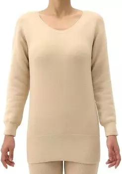 Mochihada Экстра Флис Холодный Длинный Бежевый Слипер, Толстый, Подкладка, Защита, Нижнее белье, Женский, Рукава, Толстый, Для улицы, Гольф, Велосипед, Зима, Теплый, M, бежевый