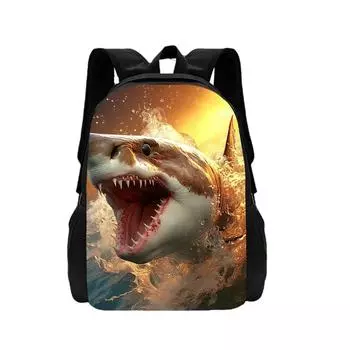 Mochila 3D Shark Print Детская школьная сумка с рисунком из мультфильмов животных Школьная сумка для мальчиков и девочек Легкий детский рюкзак