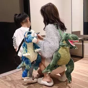 Mochilas Kids Accessories Детский рюкзак с изображением динозавра из мультфильма для мальчиков, плюшевый игрушечный рюкзак, милые сумки для девочек, классная забавная сумка для мальчиков