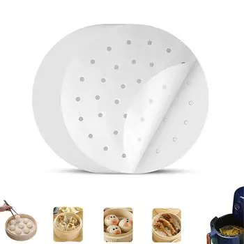 MOCOXYKLXY Диаметр пароварки Упаковка кулинарной бумаги для китайской пароварки Пароварка Аэрофритюрница Еда Stick to It Упаковка листов, Лист, Круглый, 15 см,