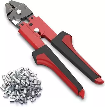 MOCOYEE Crimping Pliers Wire Clamp Cutter Aluminum Sleeve Crimping Tool Wire Rope Aluminum Sleeve 100 Pieces Wire Rope Cutter Crimping Sleeve Crimping