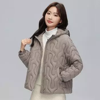 МОДА2024 и зимняя новинка 90-х годов, белая куртка-пуховик для женщин с капюшоном, свободная, большого размера, рукав «летучая мышь», легкая, мягкая, теплая куртка Одежда M чёрный