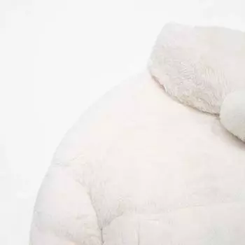 МОДА2024 зимняя новая простая куртка из хлопка с воротником-стойкой и длинными рукавами на молнии белая женская одежда XS белый