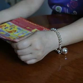 Мода 100% стерлингового серебра 925 пробы круглый браслет из бусин женский шарм цепной браслет 6 мм / 8 мм / 10 мм браслет манжета ювелирные изделия оптом adjustable opening