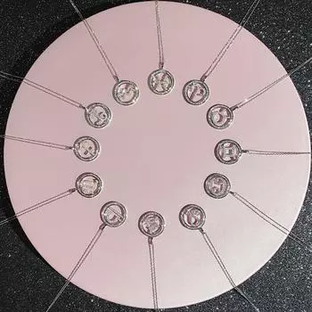 Мода 12 созвездий Овен Весы Рак Рыбы Водолей Дева Весы Лев Козерог Близнецы Телец Ожерелье Подвеска для женщин