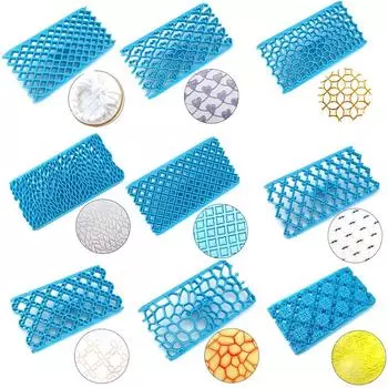 Мода 16 Стиль Печенье Вырубка Текстура Синий Форма Для Торта Глазурь Помадка Торт Печать Форма Печать Лоскутное Украшение Цветок Торт 2