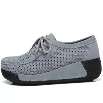 Мода 2019 года, женские туфли на плоской подошве, туфли на платформе, замшевые кожаные женские мокасины, криперы, слипоны, женские повседневные летние туфли, женская зимняя обувь 4