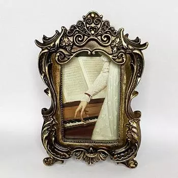 Мода 2022 Новый сад Европейский стиль Ретро фоторамка Свадебная ретро фоторамка с украшением дома Фоторамка Внутренняя фоторамка Модная рамка 9*13.5 жёлтый