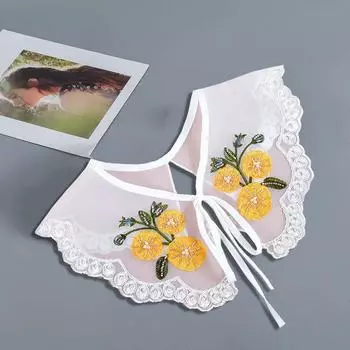 Мода 2023 года, женская, для девочек, кукла Лолита, шаль, поддельный воротник, вышитое ожерелье, лацкан, блузка, накидка на плечо, короткая накидка, поддельный воротник