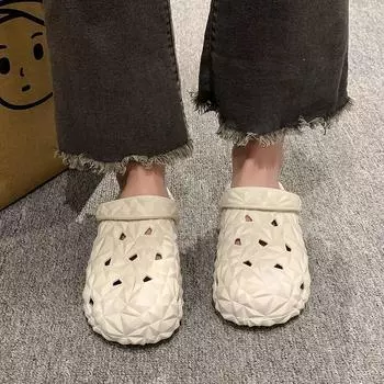 мода 2024 Брендовая женская обувь Базовые женские тапочки Горячая распродажа Закрытый носок Пляжные тапочки Женские высококачественные легкие плоские тапочки Zapatos 36-37 зелёный