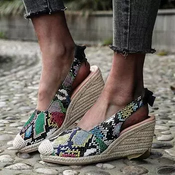 Мода 2024 года. Босоножки на танкетке для женщин. Закрытый носок. Эспадрильи с бандажом. Стильная обувь. Босоножки на платформе. Zapatos De Mujer. 36
