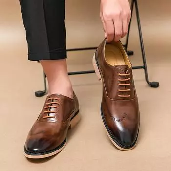 Мода 2024 года, черные мужские туфли ручной работы из натуральной кожи, модные мужские мокасины для вечеринок и свадеб, повседневная обувь, мужская обувь для вождения 38 чёрный