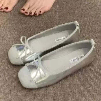 Мода 2024 года, горячая распродажа, женская обувь, женские туфли на плоской подошве, повседневные туфли на плоской подошве для женщин с бантом, разноцветные туфли на плоской подошве для женщин 35 серый