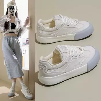Мода 2024 года. Кожаные женские кроссовки. Белые женские спортивные кроссовки на платформе. Женские вулканизированные туфли. Кроссовки повседневные женские кроссовки. 35 синий