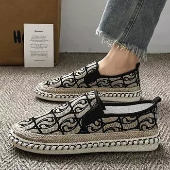 Мода 2024 года, летние мужские парусиновые туфли, эспадрильи, дышащая повседневная обувь, мужские мокасины, удобные сверхлегкие туфли-лодочки, большой размер 44 39 красный