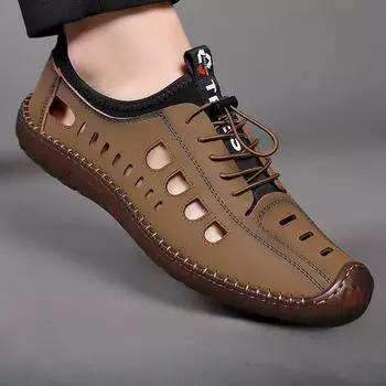 Мода 2024 года, летние мужские сандалии, повседневные кроссовки, мужские уличные нескользящие пляжные сандалии, повседневная обувь для мужчин, мягкие туфли на плоской подошве 38 чёрный