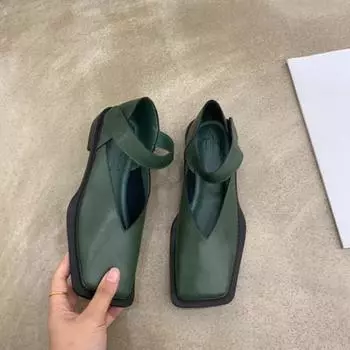 Мода 2024 года, летняя мода, квадратная голова, удобная, неглубокая горловина, повседневная женская обувь на плоской подошве, одиночные туфли 35 бежевый