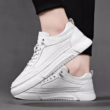 Мода 2024 года, летняя повседневная кожаная обувь, мужские дизайнерские кроссовки, удобные мужские мокасины из натуральной кожи, обувь для вождения, мужская обувь 38 белый