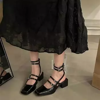 Мода 2024 года, лето, новые модные удобные повседневные женские сандалии на среднем каблуке 35 бежевый