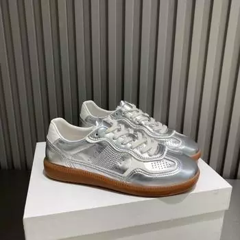 Мода 2024 года, лето, новые женские кроссовки для ходьбы на открытом воздухе, для отдыха, спорта, с круглым носком, модные теннисные кроссовки, легкие кроссовки для бега 37 серебряный