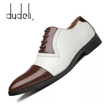 Мода 2024 года, модная британская кожаная обувь для мужчин, летняя, высокого качества, повседневная мужская обувь для вождения, классическая, без застежек, для офиса, со шнуровкой 6 чёрный