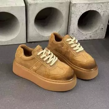 Мода 2024 года, модная новая обувь для женщин, повседневная спортивная обувь для женщин, плоская подошва, увеличенная, универсальная, модная спортивная обувь 35 бежевый