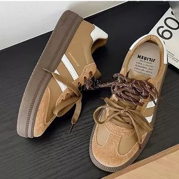 Мода 2024 года, модные брендовые дизайнерские кроссовки для женщин, высококачественная обувь на платформе, дышащая повседневная обувь с толстой подошвой 35 бежевый