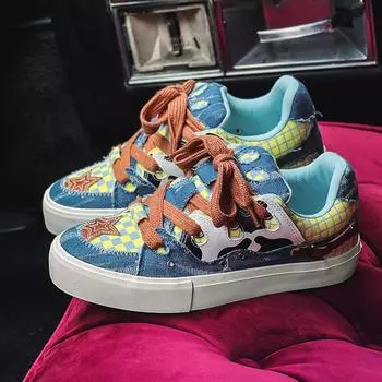 Мода 2024 года, модные мужские кроссовки для скейтбординга, дышащие, на шнуровке, из вулканизированной парусины, мужские модные синие дизайнерские женские кроссовки 35