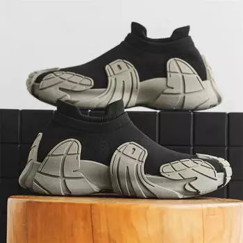 Мода 2024 года, модные вязаные носки, кроссовки для мужчин, летние трендовые носки, кроссовки для мужчин, уличная спортивная обувь, легкие мужские повседневные кроссовки без застежек 39